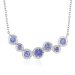 Tansanit-Silbercollier