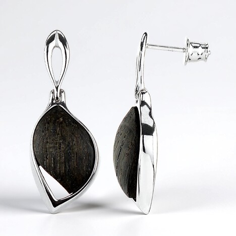 Boucles d'oreilles en argent et Chêne des marais (dagen)