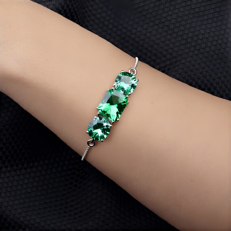 Green Fluorite Silver Bracelet