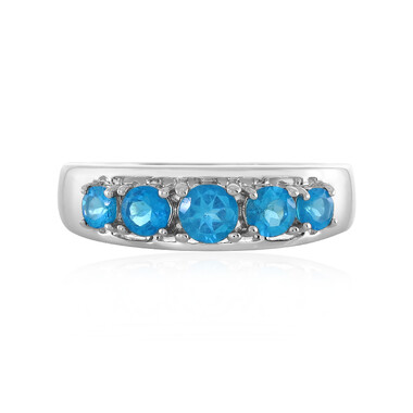 Neonblauer Apatit-Silberring