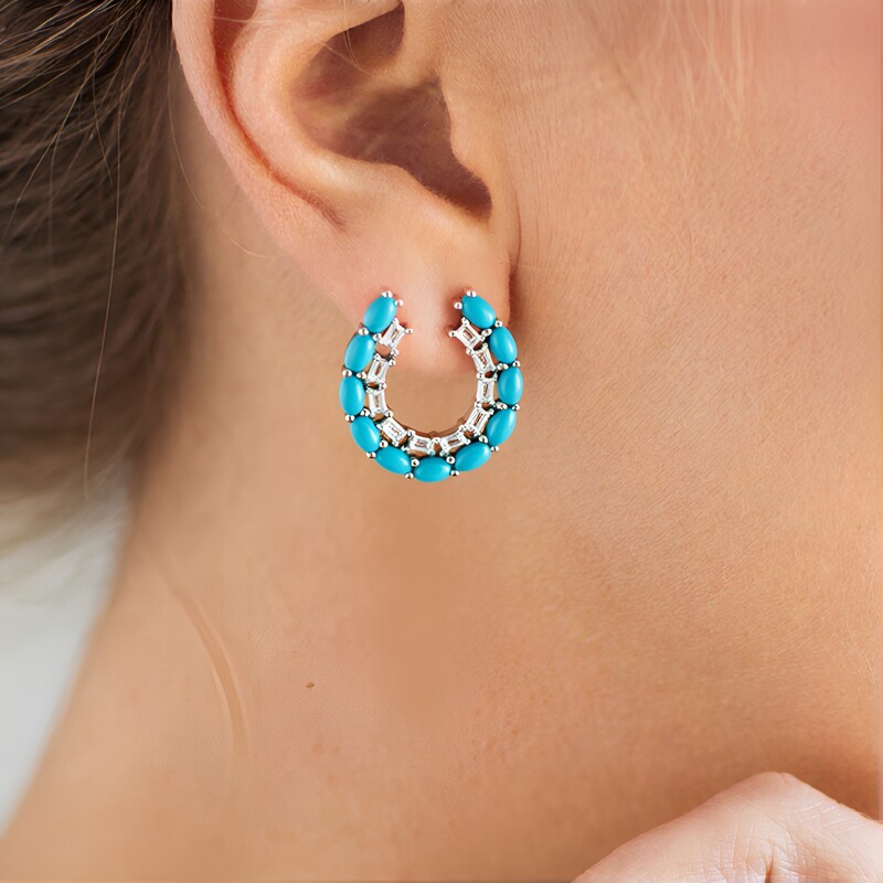 Sleeping Beauty Turquoise Silver Earrings (Faszination Türkis)