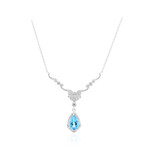 Collana in argento con Topazio Blu Svizzero