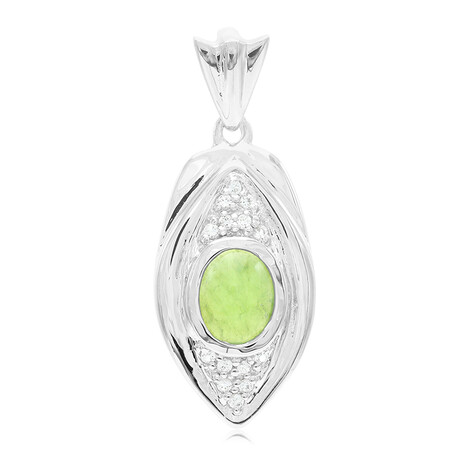 Pendentif en argent et Chrysoprase impériale