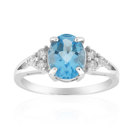 Schweizblauer Topas-Silberring