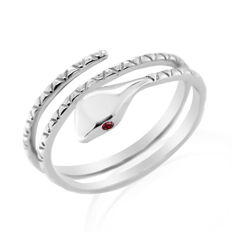 Anello in argento con Diamante Rosso I2