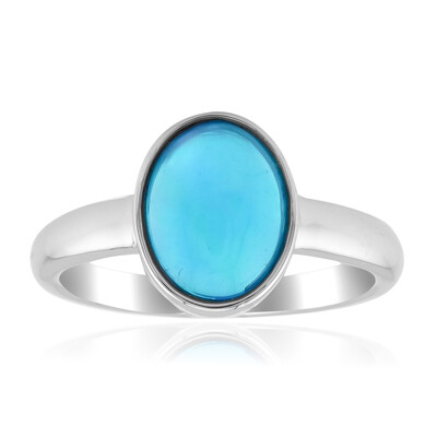 Äthiopischer Blauer Opal-Silberring