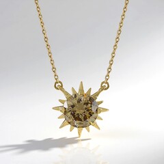 Gouden halsketting met een I2 Champagne Diamant
