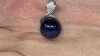 Colgante en plata con Ámbar colombiano azul (dagen)