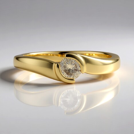 Anello in oro con Diamante Cioccolato I2