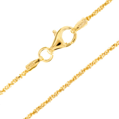 Silber-Criss-Cross-Kette - 90 cm - 5,22 g - vergoldet