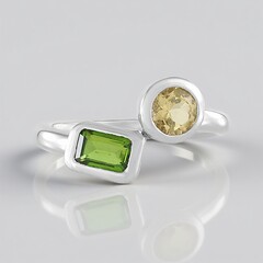 Anello in argento con Diopside Russo