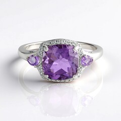 Anello in argento con Ametista Rose de France