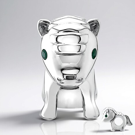 Charm in argento con Smeraldo Zambia (Annette)