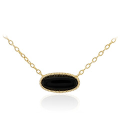 Schwarzer Onyx-Silbercollier