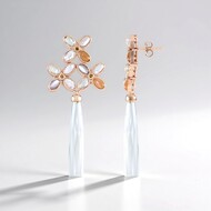 Orecchini in argento con Calcedonio Bianco (KM by Juwelo)