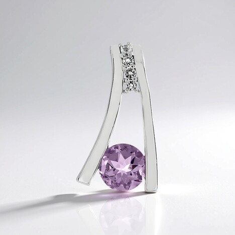Ciondolo in argento con Ametista Rose de France (MONOSONO COLLECTION)