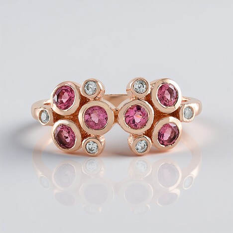 Anello in argento con Tormalina Rosa Nigeriana