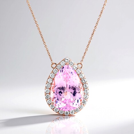 Collier en argent et Kunzite