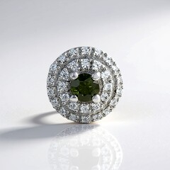 Ciondolo in argento con Zircone Ceylon Verde