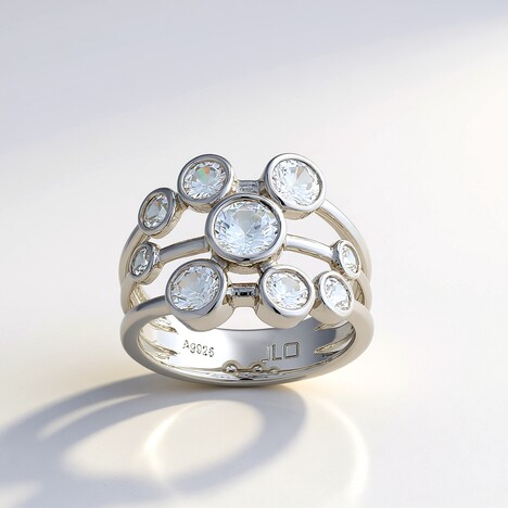 Anello in argento con Zircone (Adela Silber)