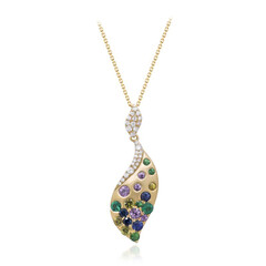 14K Ceylon Blue Sapphire Gold Necklace