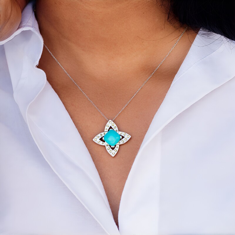 Pendentif en argent et Amazonite (Annette classic)