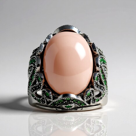 Anello in argento con Quarzo Rosa (Annette classic)