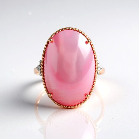 Anello in argento con Perla Mabe Rosa (Gems en Vogue)