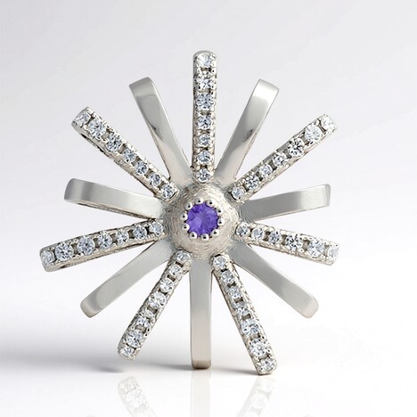 Ciondolo in argento con Zaffiro Ceylon Porpora (non riscaldato)