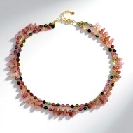 Collar en plata con Hematita dorada (Riya)