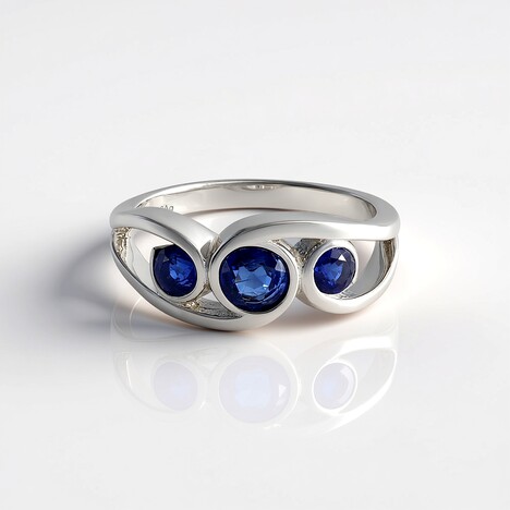 Anello in argento con Cianite del Nepal