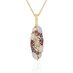 Collana in argento con Pietra di Luna Bianca (KM by Juwelo)
