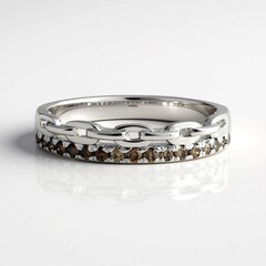 Anillo en plata con Diamante chocolate I2