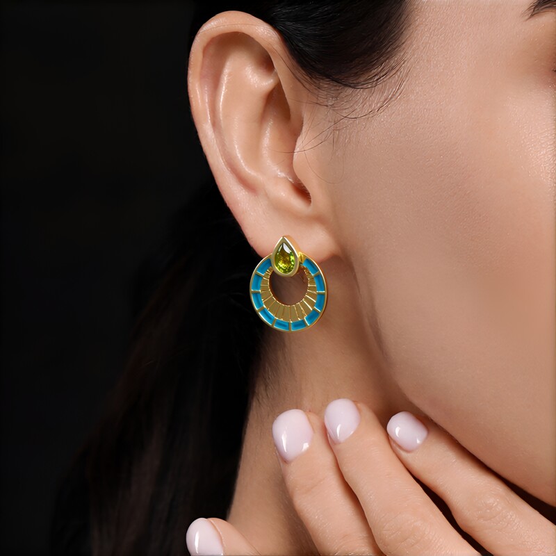 Pendientes en plata con Peridoto