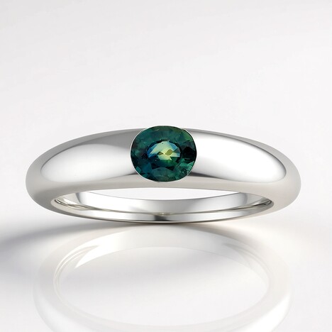 Anello in argento con Zaffiro Petrolio