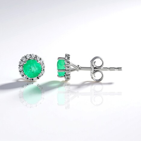 Orecchini in argento con Smeraldo Colombiano