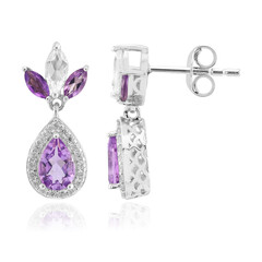 Boucles d'oreilles en argent et Améthyste