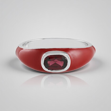 Anello in argento con Rodolite Lampone