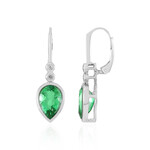 Boucles d'oreilles en argent et Quartz vert émeraude