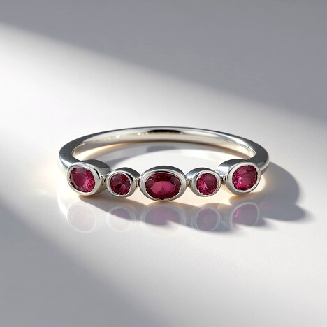 Anello in argento con Tormalina Rosa Brasiliana