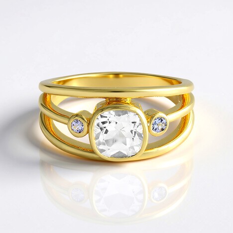 Bague en argent et Topaze blanche