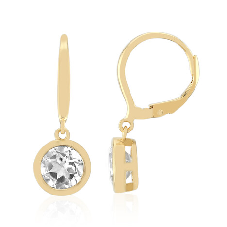 Weißer Topas-Silberohrringe