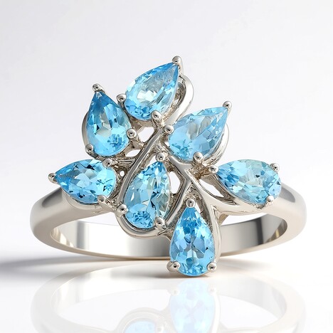 Anello in argento con Acquamarina Santa Maria