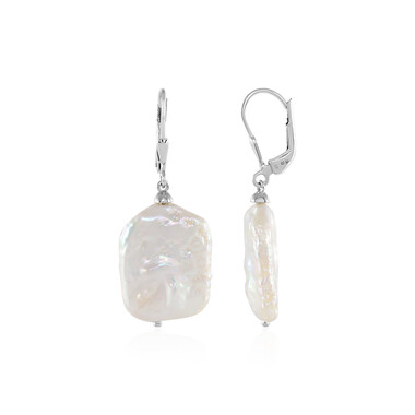 Pendientes en plata con Perla blanca Freshwater