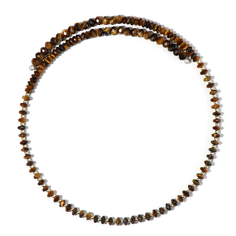 Collana In Occhio Di Tigre Naturale Multicolore, Perline Rotonde 6/8/10/12mm, Lunghezza 18 Pollici