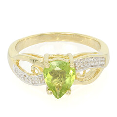 Anillo en oro con Turmalina nigeriana paraiba