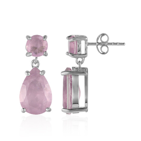 Purpurfarbener Pastell-Quarz-Silberohrringe