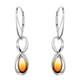 Boucles d'oreilles en argent et Ambre de la Baltique Lever du soleil (dagen)