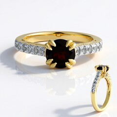 Anello in argento con Granato Mozambico