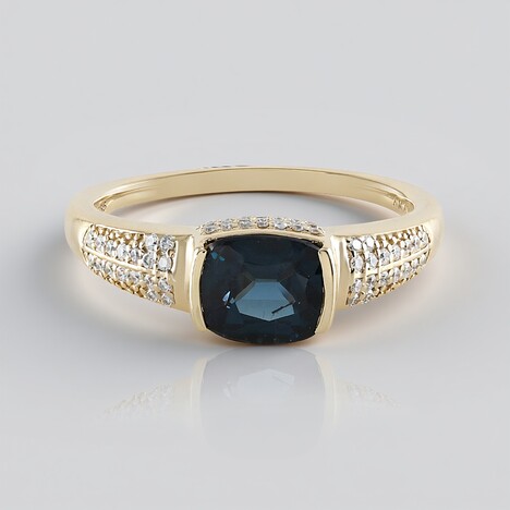 Anello in oro con Spinello Blu Cobalto Luc Yen (AMAYANI)